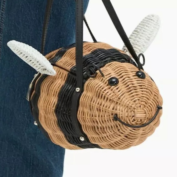 Kate Spade Down the Rabbit Hole Wicker Bee satchel - Picture 5 of 7